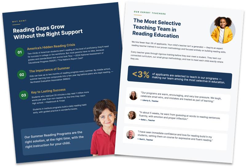 School-Year Reading Program brochure preview